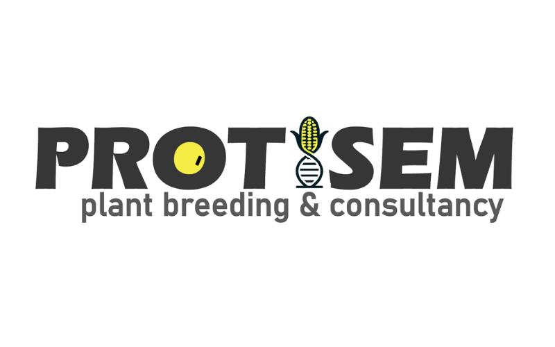 Protisem logo featuring plant and DNA elements, symbolising their expertise in soybean breeding and genomics consultancy.